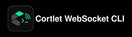 Cortlet WebSocket CLI dark logo 512x144
