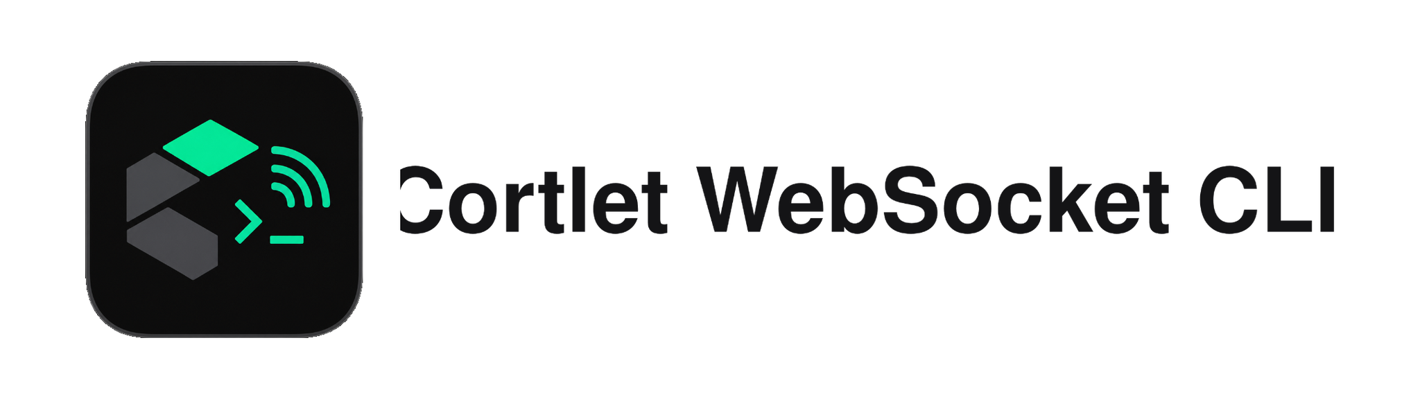Cortlet WebSocket CLI light logo 2048x576