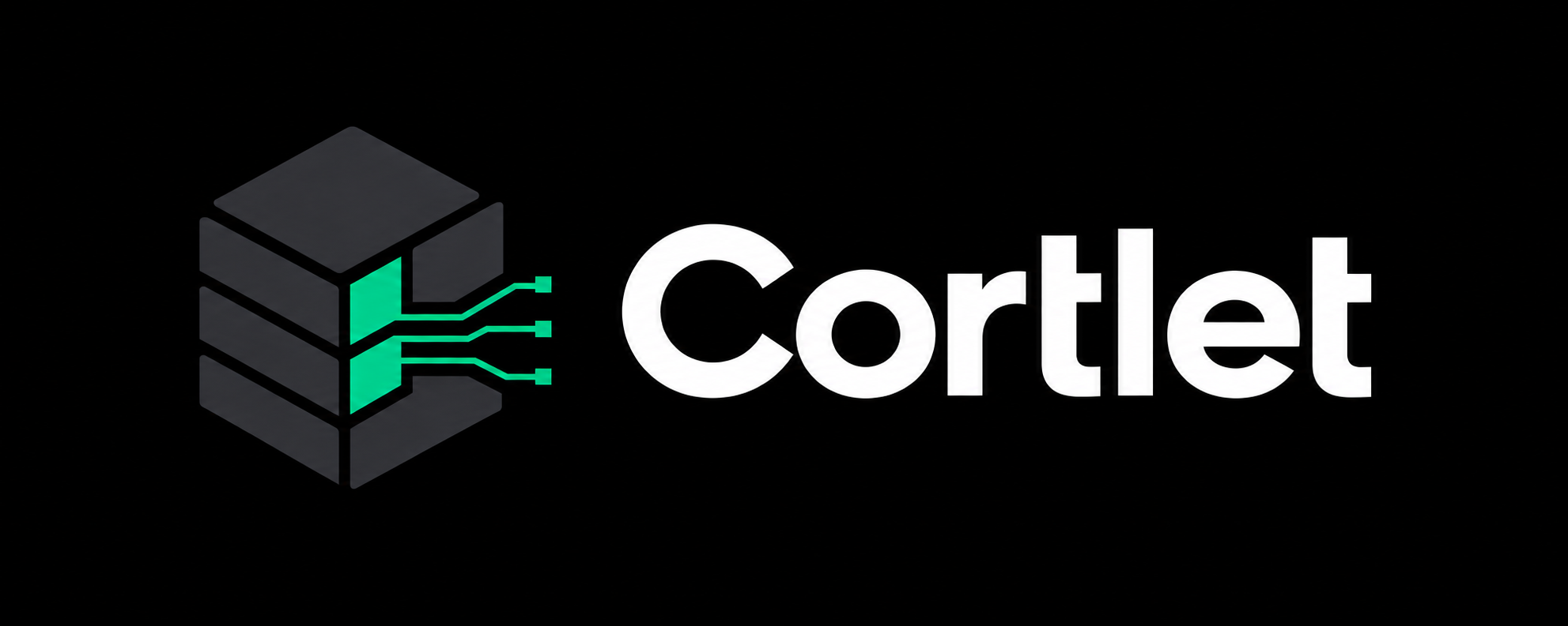 Dark Cortlet logo on a light background