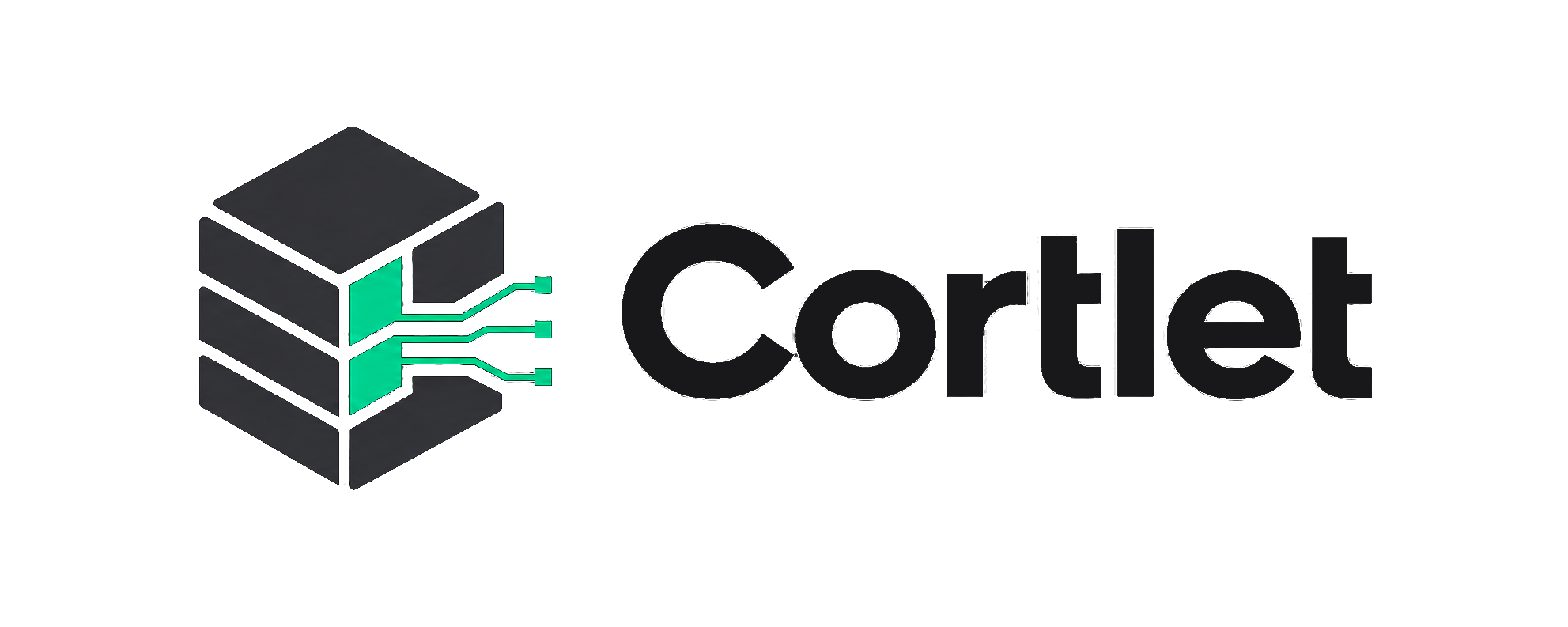 Light Cortlet logo on a dark background